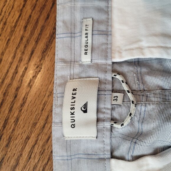 Quicksilver Plaid Shorts Men’s Size 33 Blue White - Picture 2 of 8